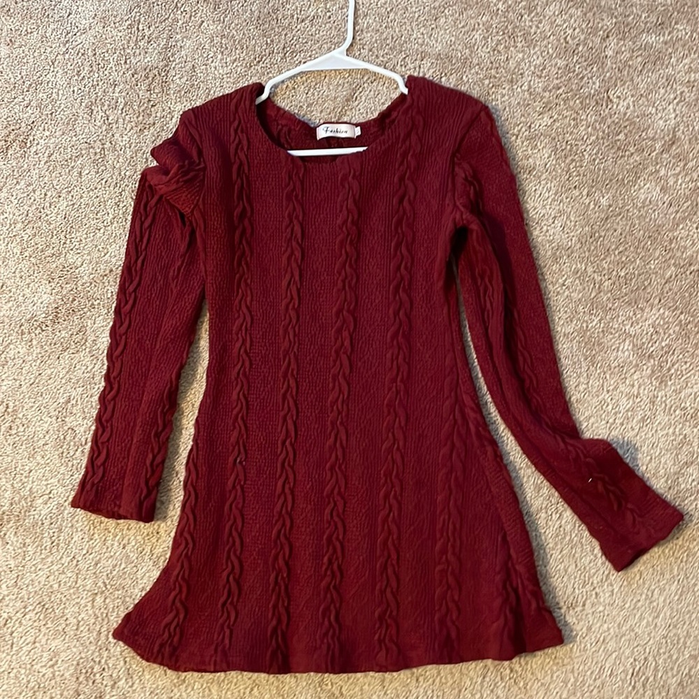Red sweater dress
